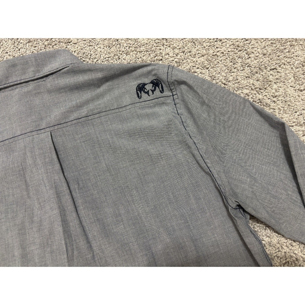 KUIU BASIN Shirt Long Sleeve Button Up Gray Pockets Tiny Stripe Mens Large - Picture 10 of 16